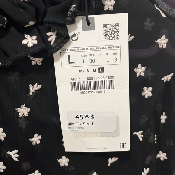 NWT Zara Embroidery Blouse - Picture 2 of 8